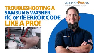 Why Your Samsung Washer Shows dC or dE Error and How to Fix It Fast