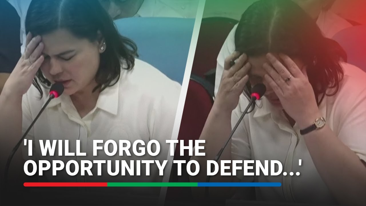 Sara Duterte to House panel: 'I will forgo the opportunity to defend the OVP 2025 budget'