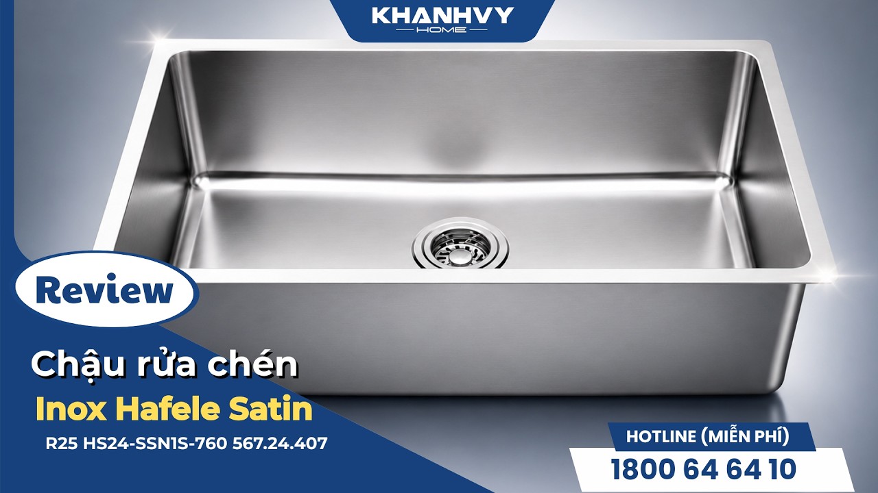 Chậu rửa chén Inox Hafele Satin R25 HS24-SSN1S-760 567.24.407