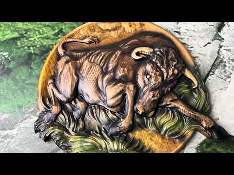 Панно из дерева «Телец» природная энергия в дереве - фото 1 - id-p1198792073