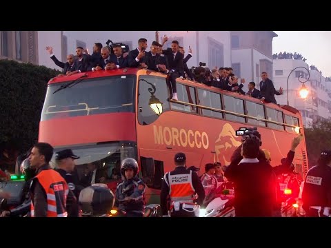 Morocco return home to HERO'S WELCOME after HISTORIC World Cup