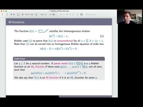 Boris Adamczewski: Furstenberg's conjecture, Mahler's method, and finite automata (NTWS 074)