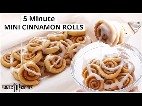 5 Minute MINI CINNAMON ROLLS ! Easy Cinnamon Rolls Recipe!