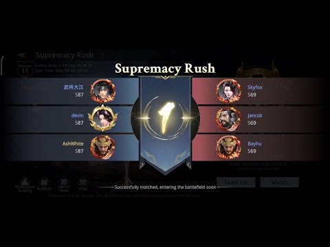 S.87 VS S.69 Fair 3V3 Supremacy Rush Season 11 - Dynasty Legends 2 #dynastylegends2 #gameandroid