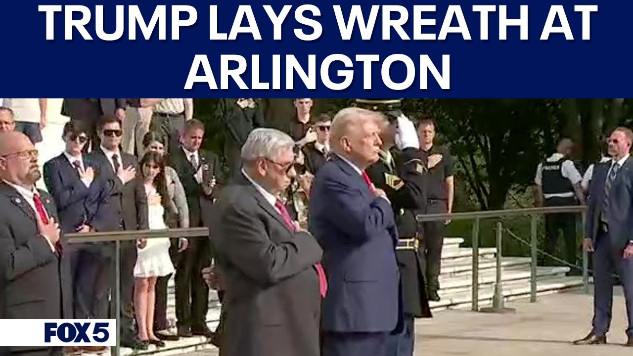 Trump lays wreath at Arlington National Cemetery