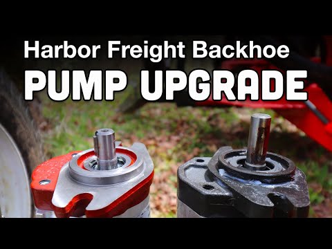 Upgrading the hydraulic pump on a Harbor Freight towable backhoe trencher
