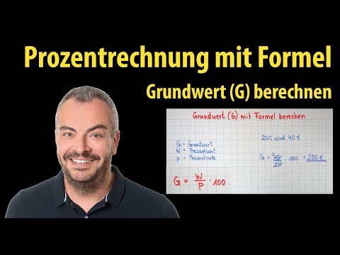 Percentage calculation with formula - Calculate base value (G) - Lehrerschmidt