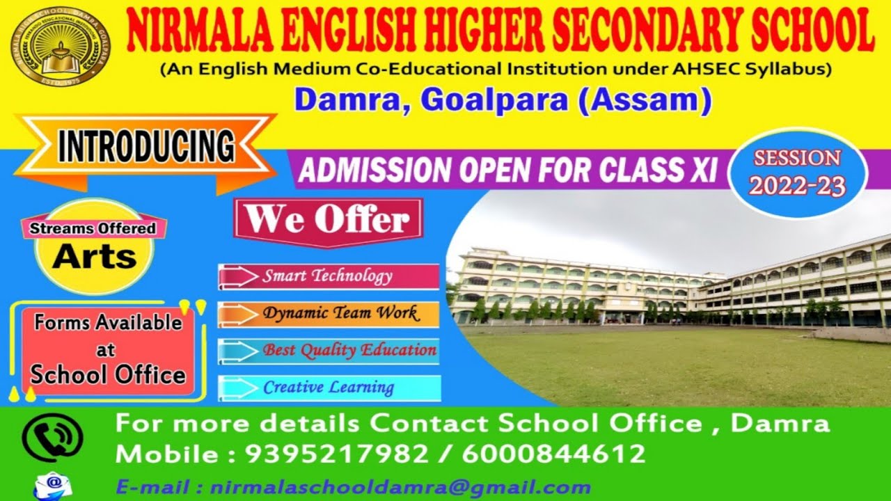 Nirmala english higher secondary school// Damra Goalpara Assam ll Admission open for class Xl.