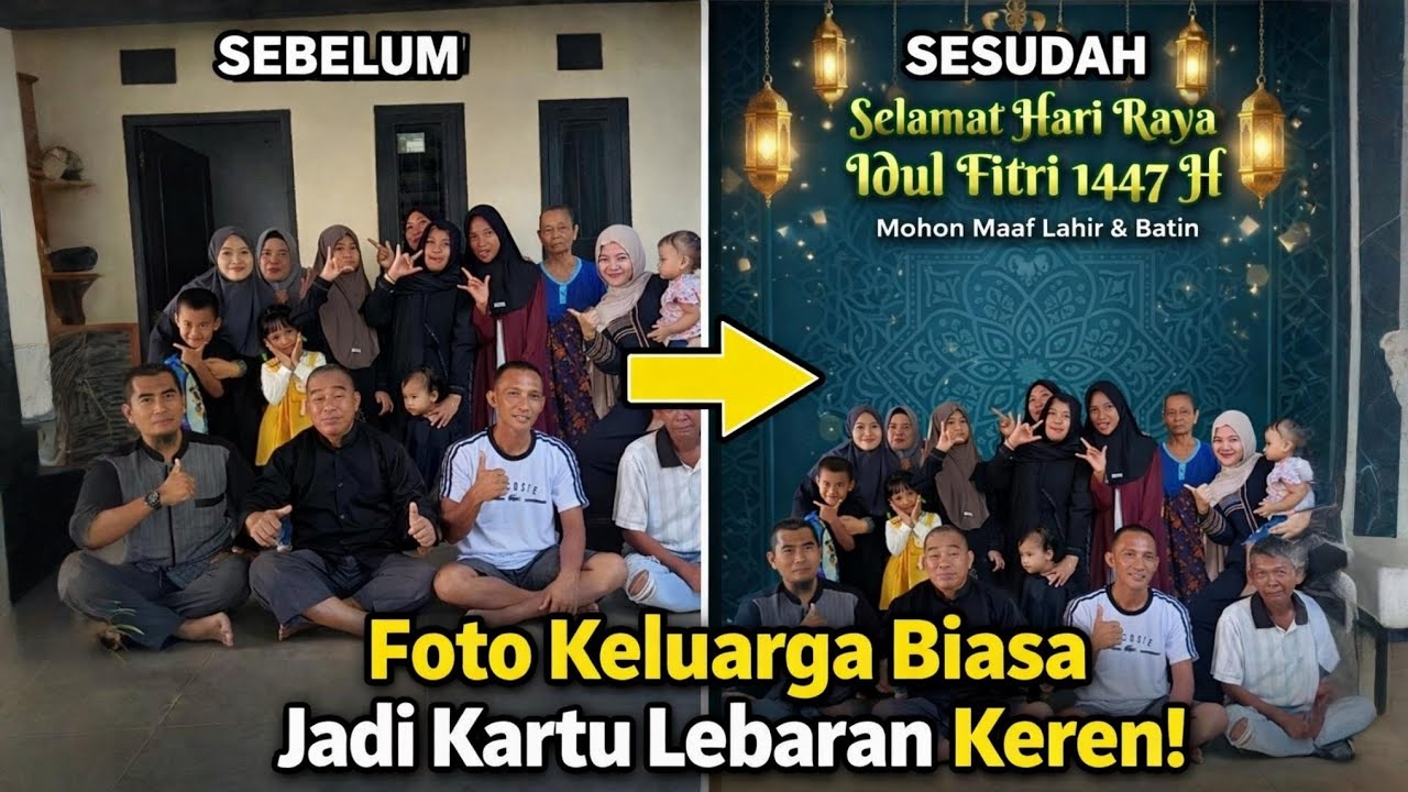 Cara Merubah Foto Keluarga Menjadi Bernuansa Lebaran Idul Fitri 2026