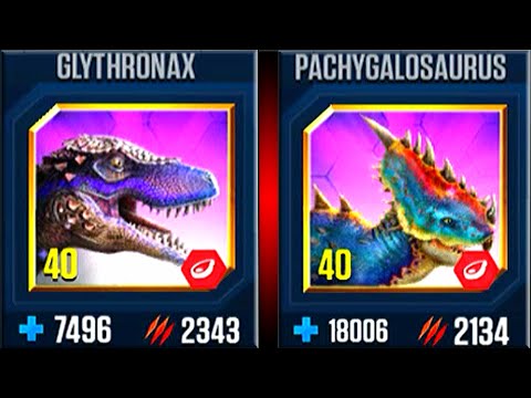 GLYTHRONAX VS PACHYGALOSAURUS | JURASSIC WORLD THE GAME