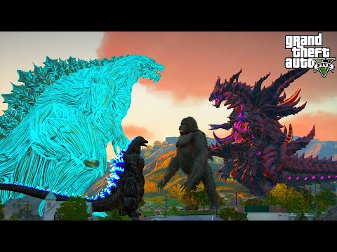 Mother Godzilla Earth​ and Heisei Godzilla vs Sin Gomorrah and Mountain Gorilla - GTA 5 Mods