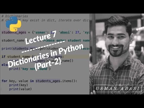 Python Lecture 7 Dictionaries In Python Part2