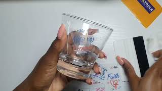 UV DTF Stickers on Glass Tumbler
