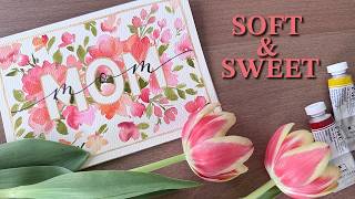 Trying Out OHUHU's NEW Watercolour Paper To Paint A Beautiful Mother's Day Card!