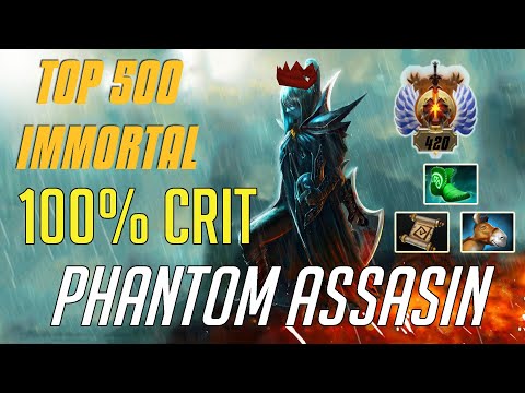 PHANTOM ASSASSIN 100% CRIT BUG OR SCRIPT?? (DIVINE MMR GAMEPLAY)