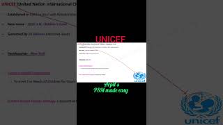 UNICEF | United Nation International Children's Emergency Fund | PSM mnemonic | Community Medicine