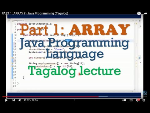Part 1 Array In Java Programming Tagalog