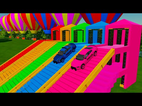 TRANSPORT JOHN DEERE & CLAAS & JCB FASTRAC & CASE TRACTORS & FLATBED TRAILER w/ TESLA TRUCK! FS22