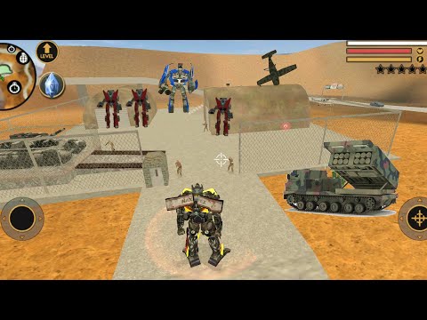 Vegas Crime Simulator (Transformer Fight Auto Robot Car) Car Robot & Army Tank Fight Transformer