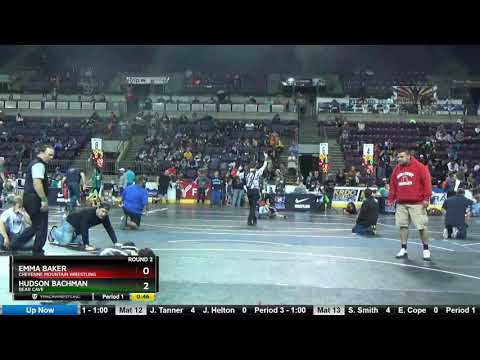 12u Tb 79-83 Hudson Bachman Bear Cave Vs Emma Baker Cheyenne Mountain Wrestling