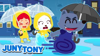 Safety Tips for Rainy Day | Never Ever Run on a Rainy Day! ☔ | Kids Safety Song | JunyTony