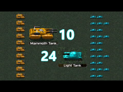 Mammoth Tank vs Light Tank - Same Cost - Red Alert 1 Remastered