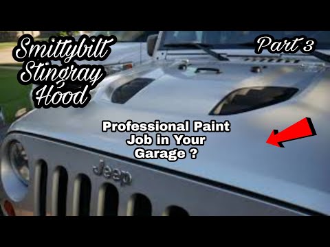 Painting Hood in my Garage Part 3 Smittybilt Stingray Hood Rubicon Clone Jeep Jk Wrangler