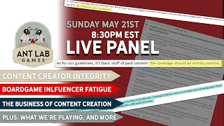 Into the Nexus | May 21st | LIVE Board Game Panel Discussion | Content Creator Integrity