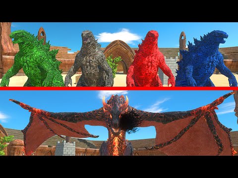 NEW UNIT | LAVA DRAGON VS ALL GODZILLA 2021 - Animal revolt battle simulator