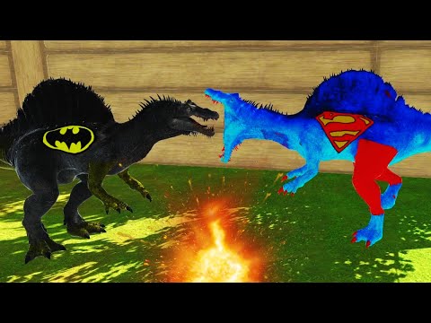 BATMAN SPINOSAURUS vs SUPERMAN SPINOSAURUS - Animal Revolt Battle Simulator