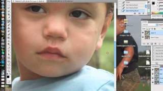 Touching up, airbrushing a photo in Photoshop