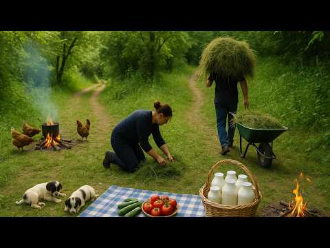 Traditional Village Cooking in the Forest | Yogurt & Herbs Spring Recipe 🌿