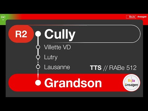 Annonce CFF | R2 Cully - Grandson | TTS | RABe 512 | 2025 | BoJa Ansagen 