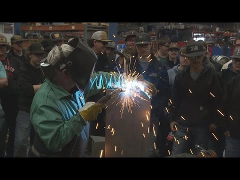 Lake Area welding students explore manufacturing careers at DeGeest Corp.