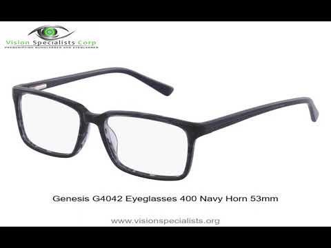 Genesis G4042 Eyeglasses 400 Navy Horn 53mm