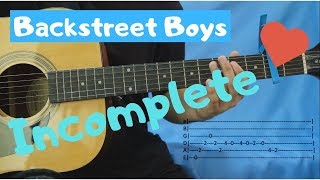 Incomplete | BACKSTREET BOYS | GUITAR LESSON w/ Chords & Lyrics
