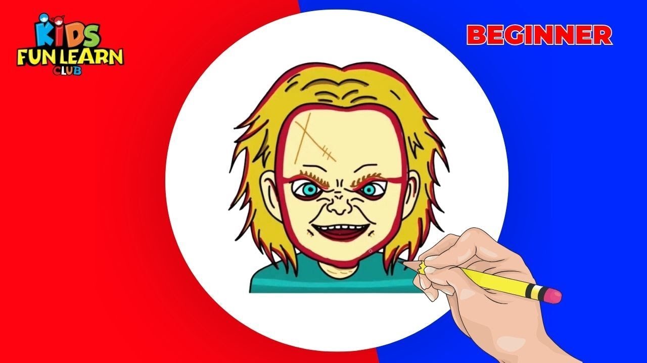 How to Draw Chucky Doll Easy Halloween Art for Kids