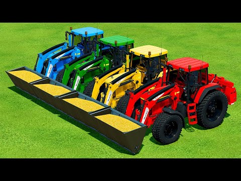 HARVESTING AND LOAD CORN WITH JOHN DEERE TRACTORS - Farming Simulator 22