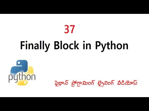 Finally Block In Python Blocks In Python Vlr Training Class 37