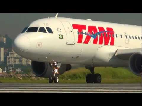 Decolagem no Aeroporto Santos Dumont TAM A319 HD 1080p.