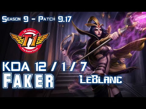 SKT T1 Faker LEBLANC vs IRELIA Mid - Patch 9.17 KR Ranked