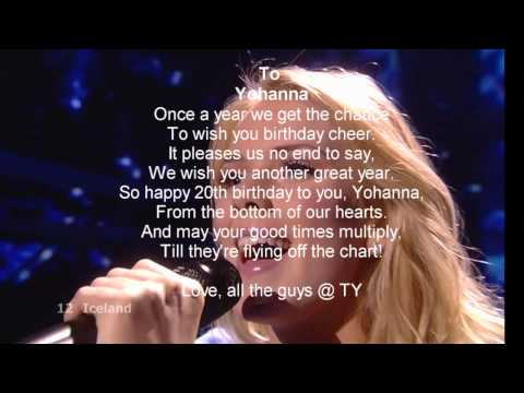 Happy Birthday, Yohanna