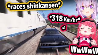 HoloGirls' Reaction To Racing the Shinkansen In Forza Horizon 6 Is Priceless【Hololive】
