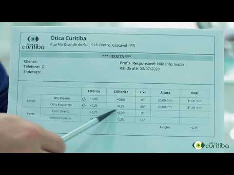 Entenda a sua receita de óculos.