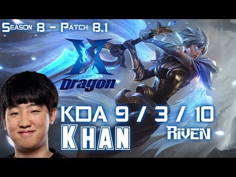 KZ Khan RIVEN vs JAX Top - Patch 8.1 KR Ranked