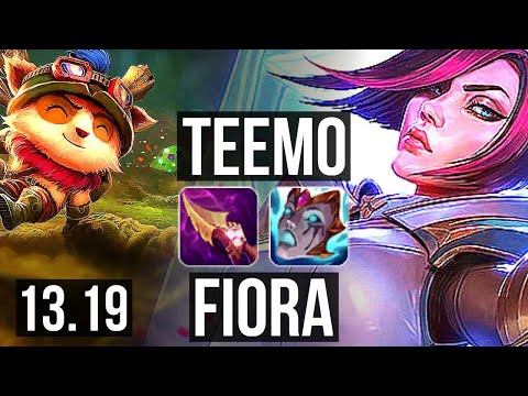 TEEMO vs FIORA (TOP) | Rank 4 Teemo, 5/1/4, 1.2M mastery | TR Master | 13.19