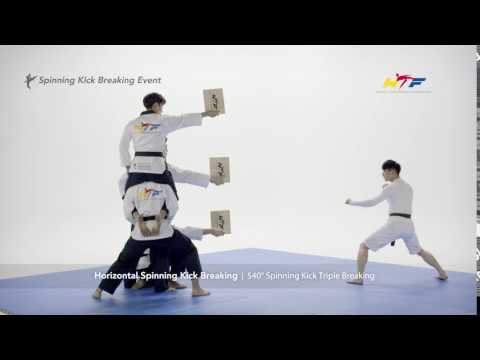 Horizontal Spinning Kick Breaking - 540° Spinning Kick Triple Breaking