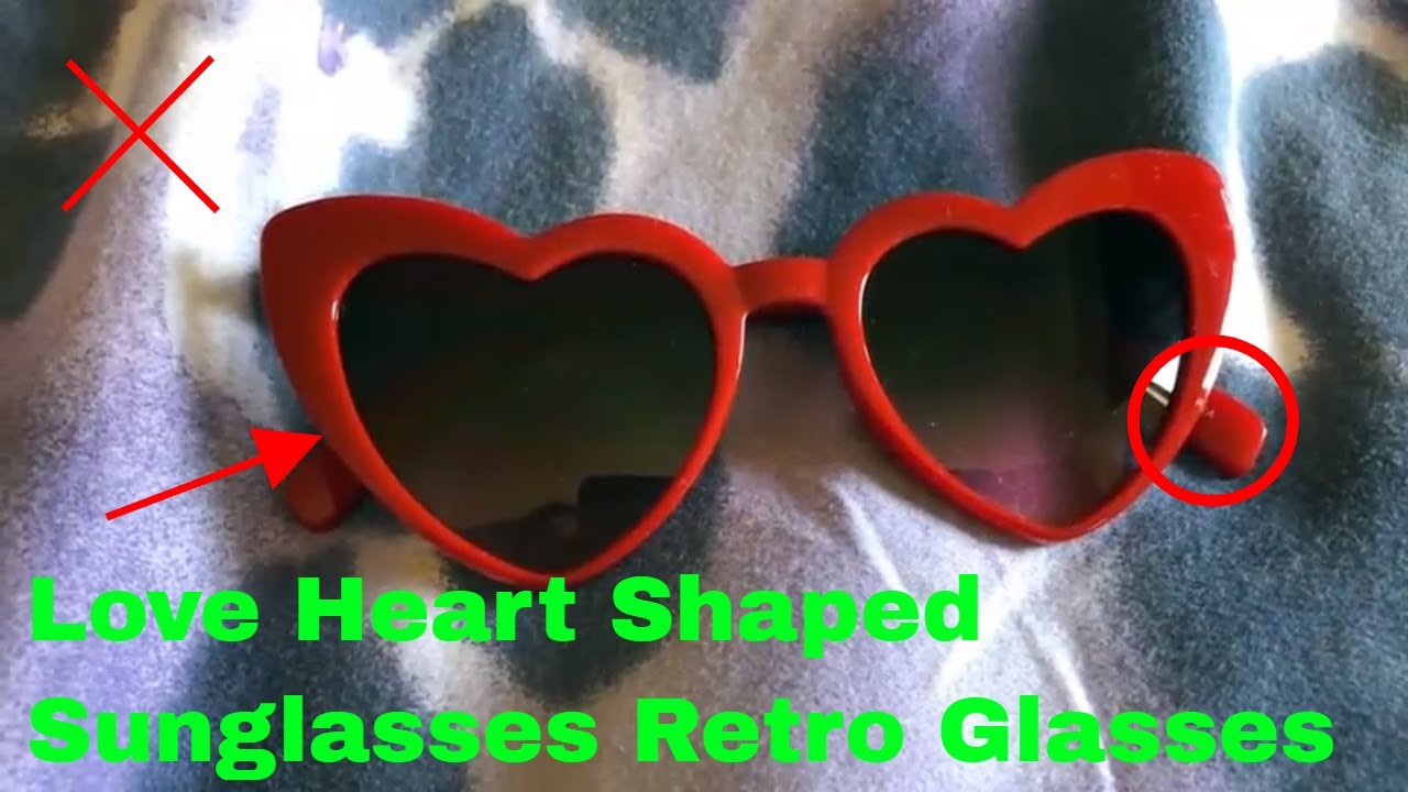 ✅  How To Use Love Heart Shaped Sunglasses Retro Glasses Review