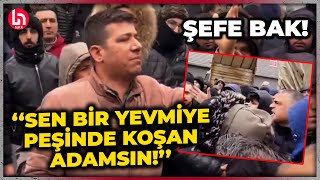 Canan Tekstil’in işletme şefi Ömer Karaca, BİRTEK-Sen Başkanı Mehmet Türkmen’e p