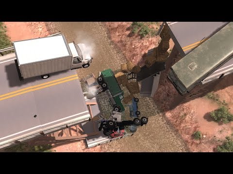 Collapsing Bridge Pileup Crashes 11 | BeamNG.drive